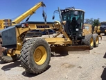 Used Motor Grader in yard,Front of used Komatsu Motor Grader,Side of used Motor Grader